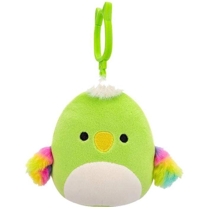 SQUISHMALLOWS CLIP ON - WOLFE IL PAPPAGALLO VERDE - PELUCHE 10CM