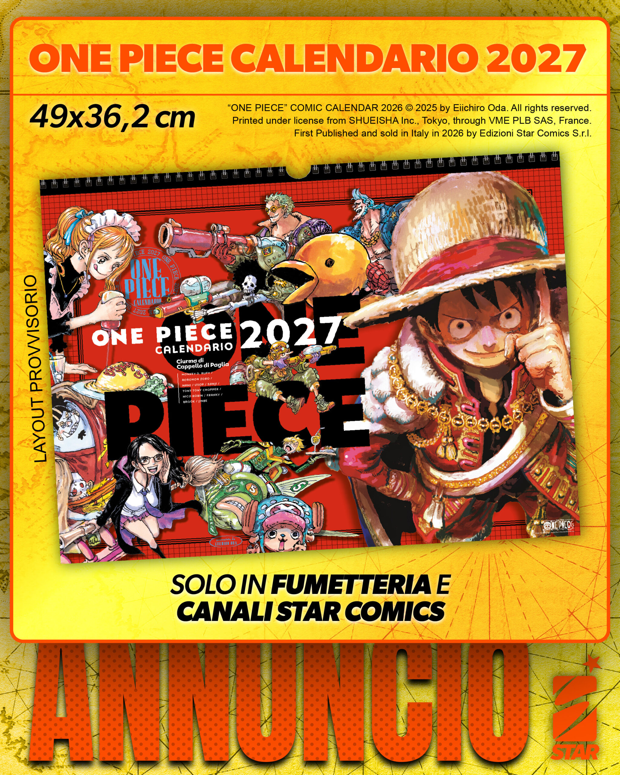 (PREORDER) CALENDARIO UFFICIALE ONE PIECE 2027
